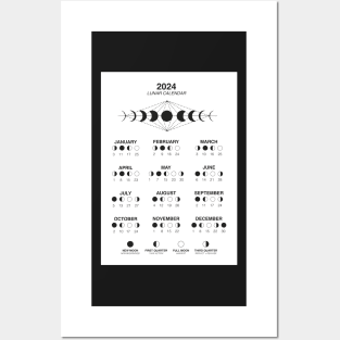 2024 Lunar Calendar, Moon Phases 2024 Posters and Art